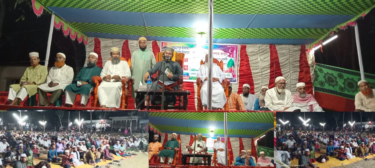 পাইকগাছা উপজেলা ৮ নং রাড়ুলী ইউনিয়ন বোরহানপুর যুব সমাজের উদ্যোগে তাফসীরুল কুরআন মাহফিল।