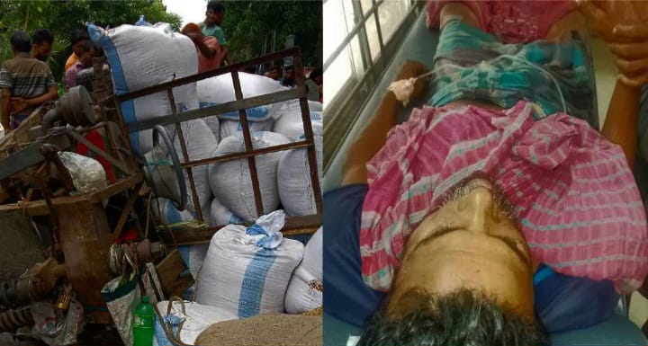 পাইকগাছায় আলমসাধু উল্টে পথচারী আহত ।