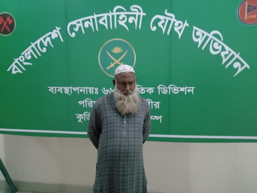 কুড়িগ্রামে সেনাবাহিনীর নাম ভাঙিয়ে চাঁদা দাবি, প্রতারক পালোয়ান আটক ।